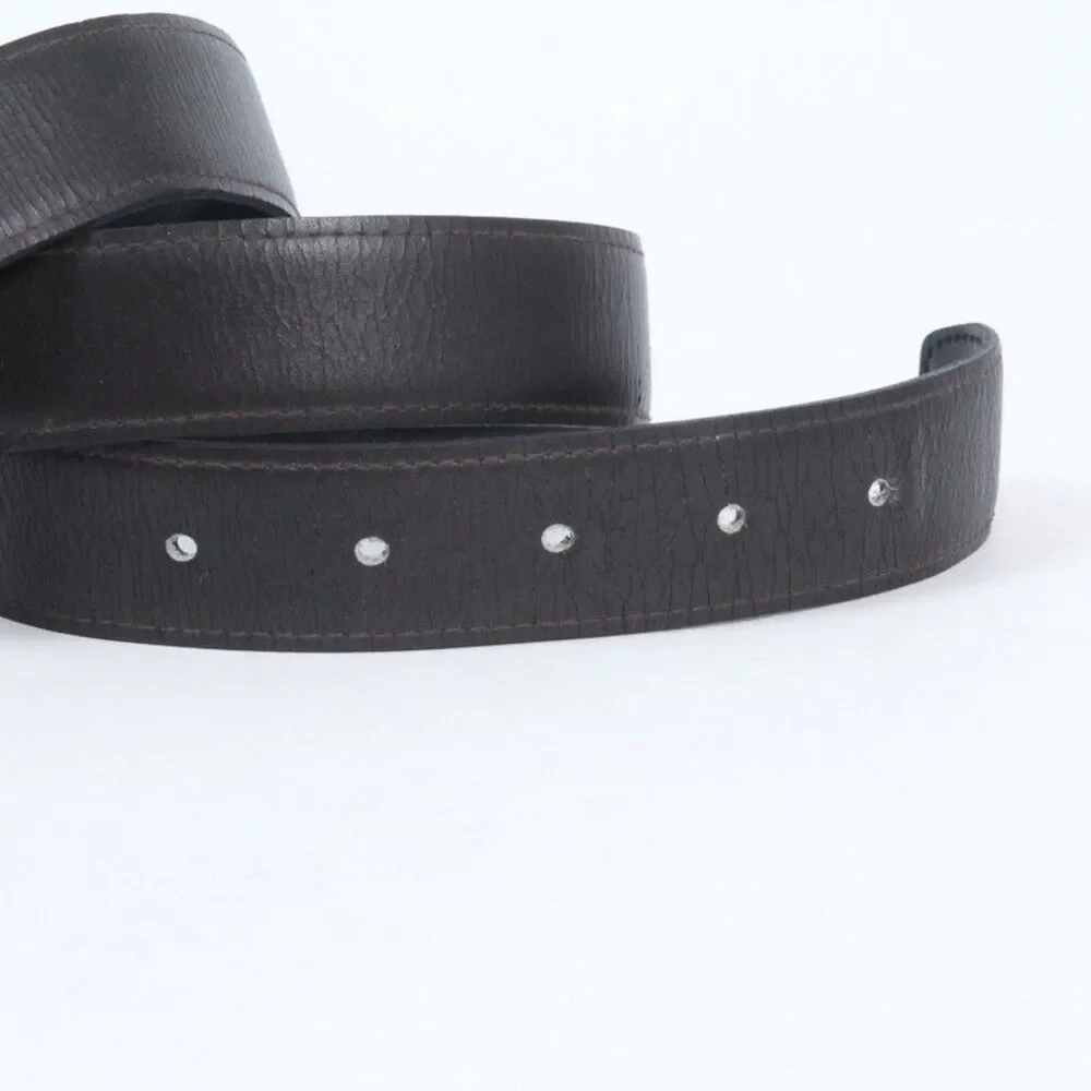 Vintage Pierre Cardin Reversible Belt Black Brown Leather Gold Logo Buckle Italy